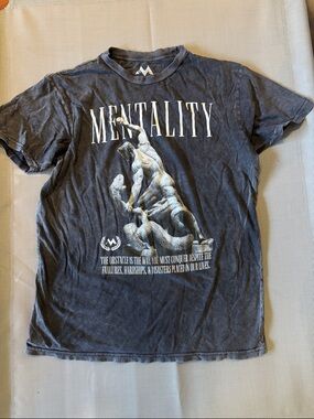 MENTALITY Graphic Tee - Men's Washed Black VENI VEDI VICI T-Shirt sz L